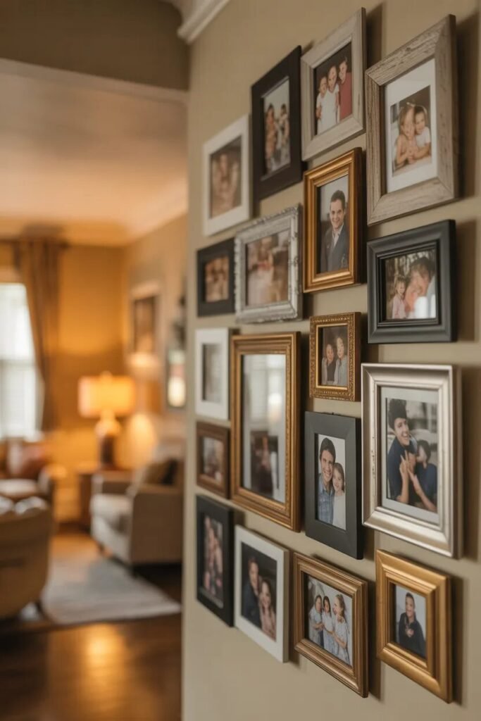 collage wall ideas for home decor family photos