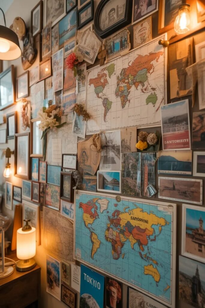 collage wall ideas for home decor travel memories