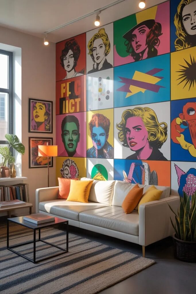 collage wall ideas for home decor pop art