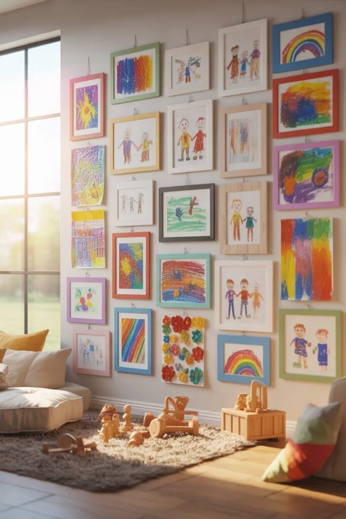 collage wall ideas for home decor kids art