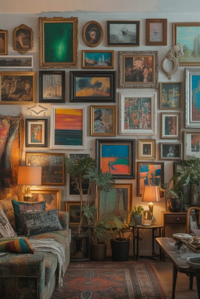 collage wall ideas for home decor eclectic mix