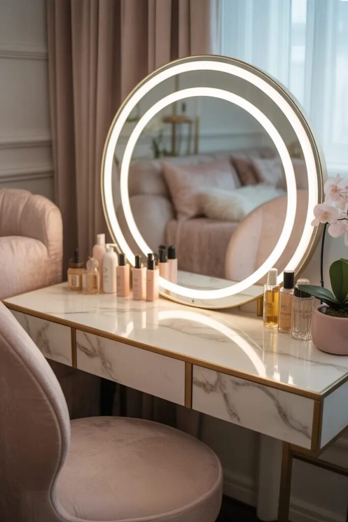 luxury vanity ideas glow mirror