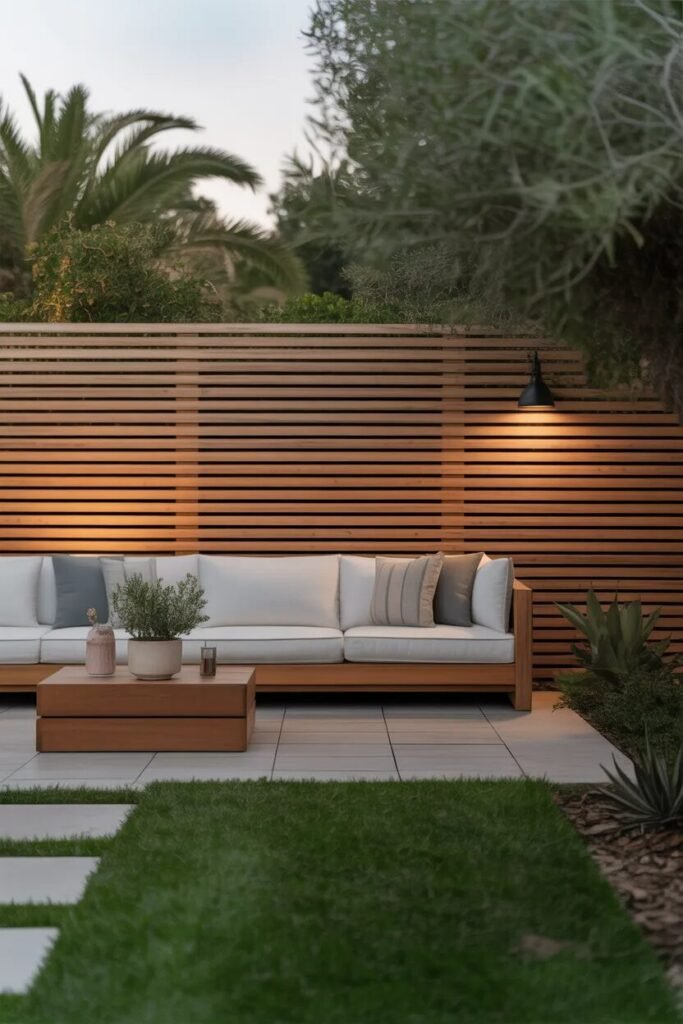 18 backyard fence ideas horizontal slat fence