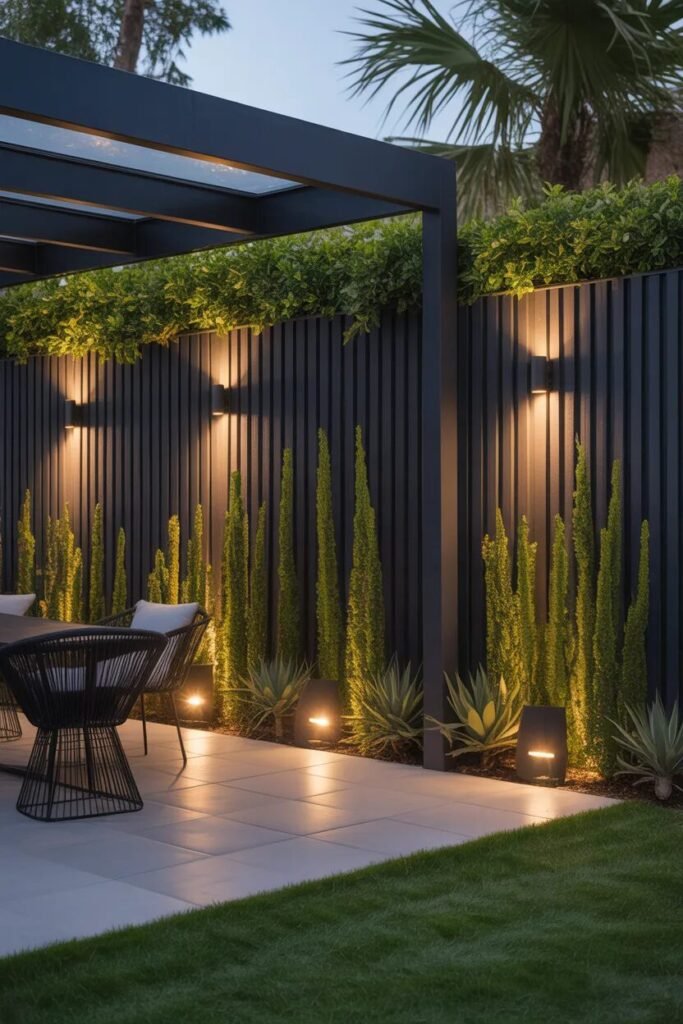 18 backyard fence ideas black modern fence