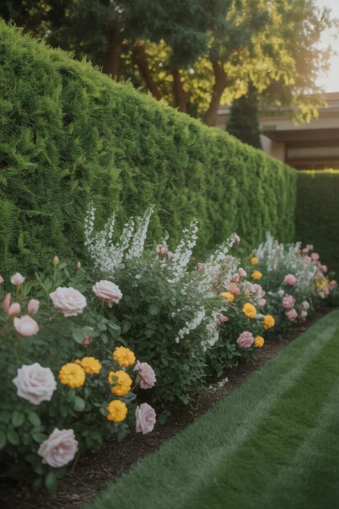 18 backyard fence ideas hedge privacy fence