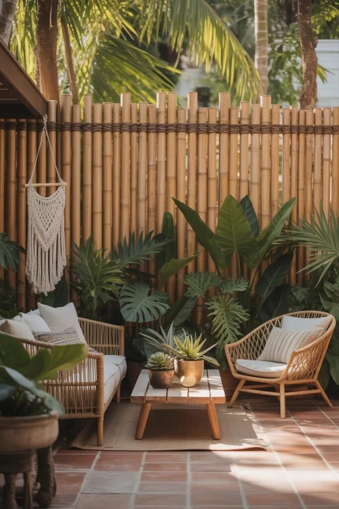18 backyard fence ideas bamboo tropical fence