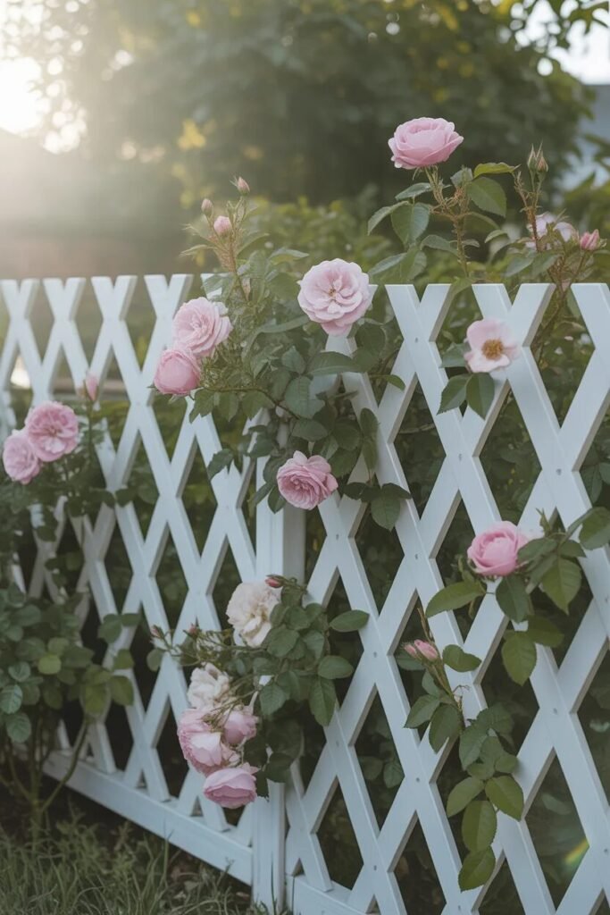 18 backyard fence ideas decorative lattice fence
