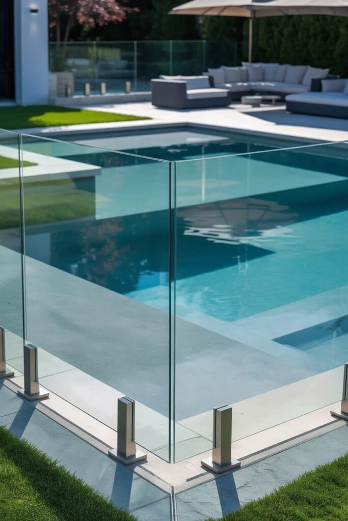 18 backyard fence ideas glass panel fence