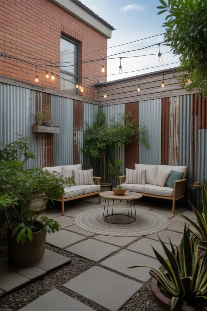 18 backyard fence ideas corrugated metal fence