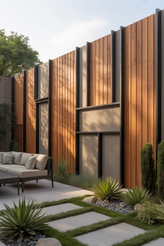 18 backyard fence ideas mixed material fence