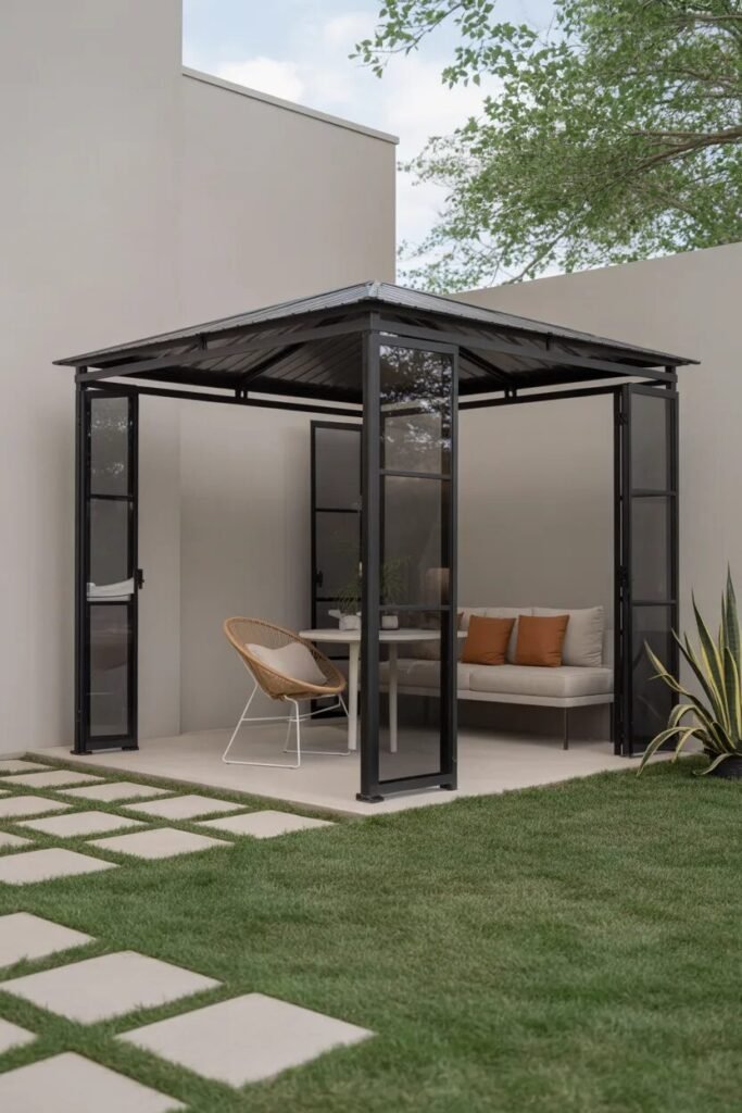 21 gazebo ideas for backyard metal modern style