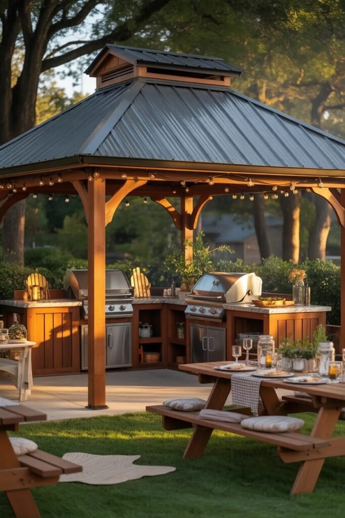 21 gazebo ideas for backyard BBQ gazebo style