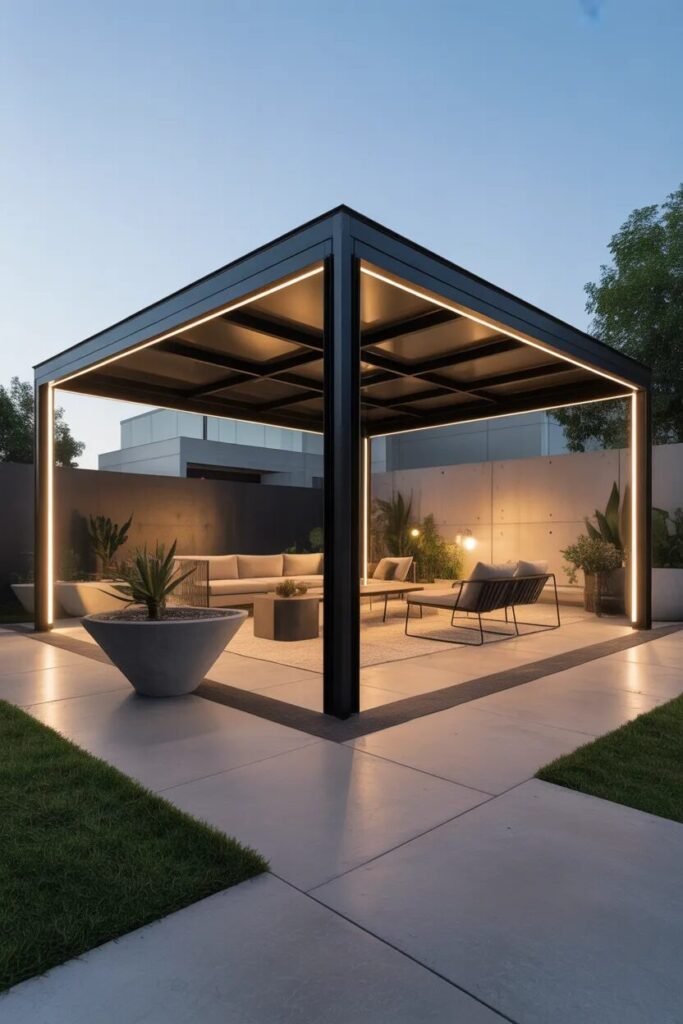 21 gazebo ideas for backyard industrial style