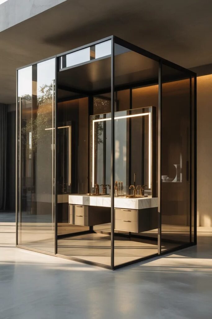 luxury vanity ideas glass cube