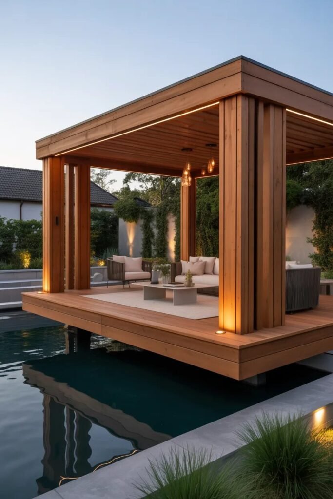 21 gazebo ideas for backyard floating deck
