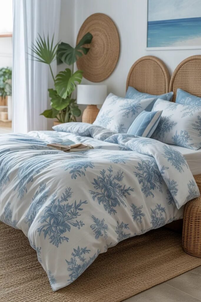 blue floral bedding ideas