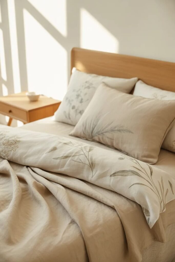 neutral floral bedding ideas