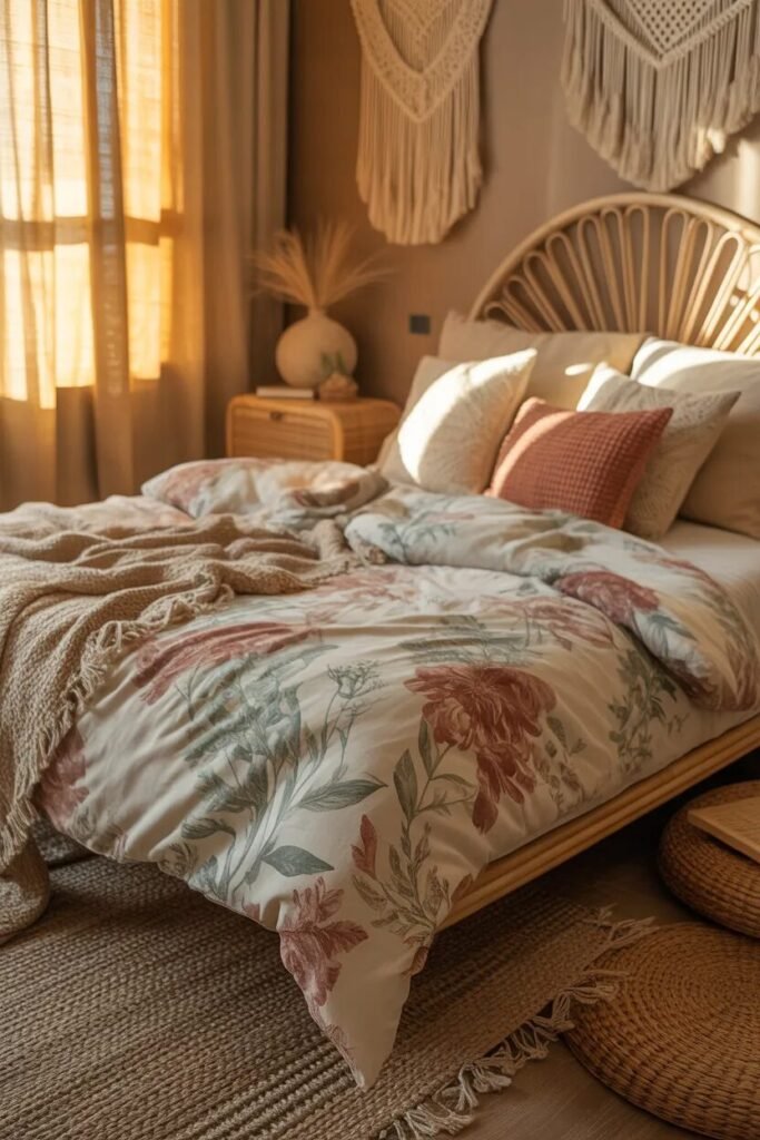 boho floral bedding ideas