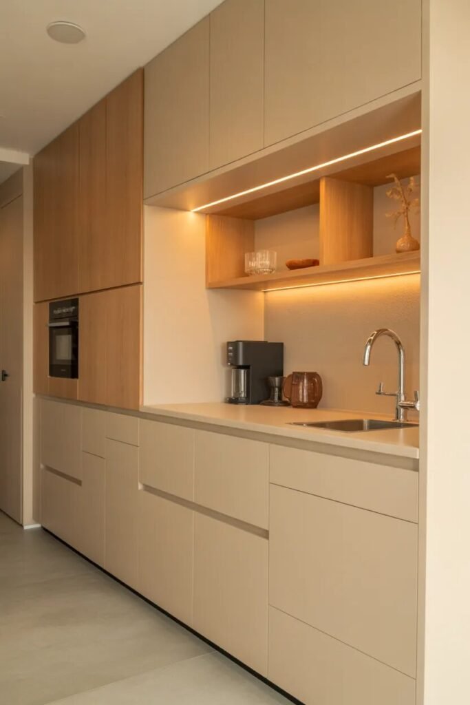 beige built in coffee bar ideas