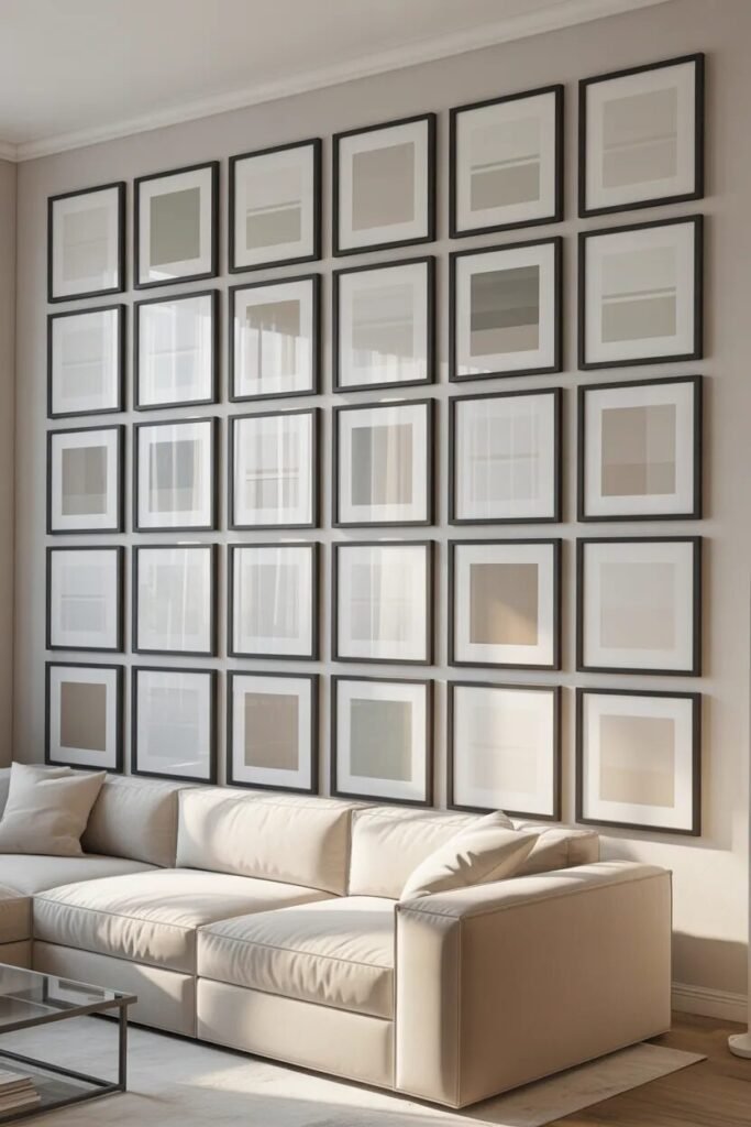 grid living room wall decor ideas