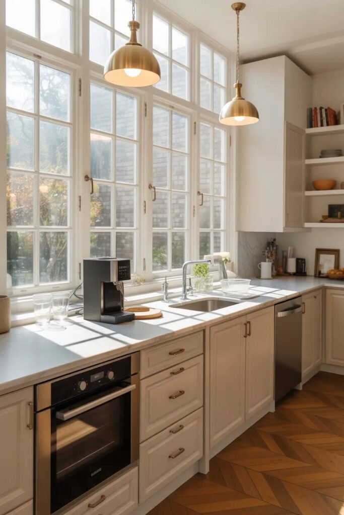 bright built in coffee bar ideas