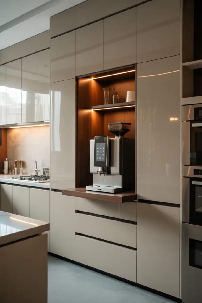 futuristic built in coffee bar ideas