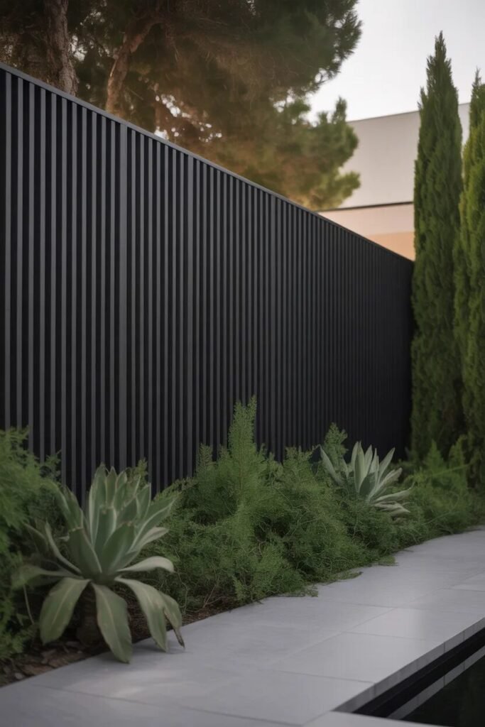 luxury garden fence ideas black matte