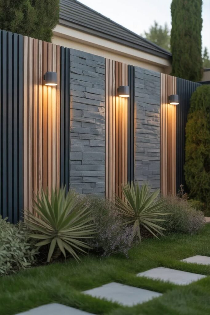 luxury garden fence ideas mixed materials