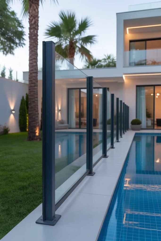 luxury garden fence ideas glass metal