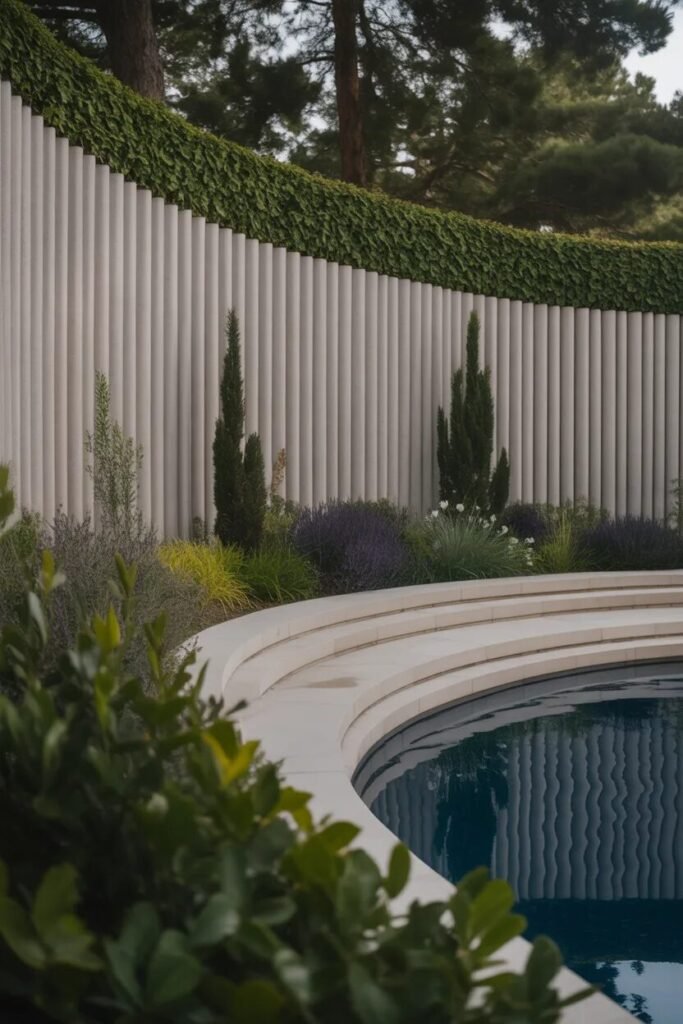 luxury garden fence ideas curved design