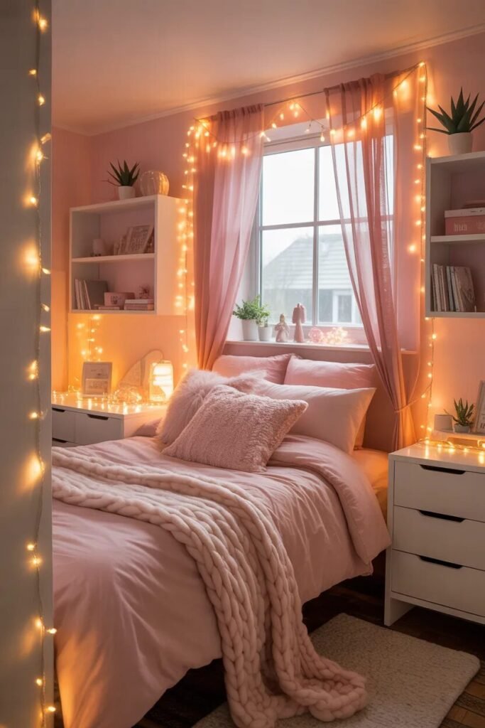 23 pink dorm room ideas 5 pink dorm room ideas fairy light dream