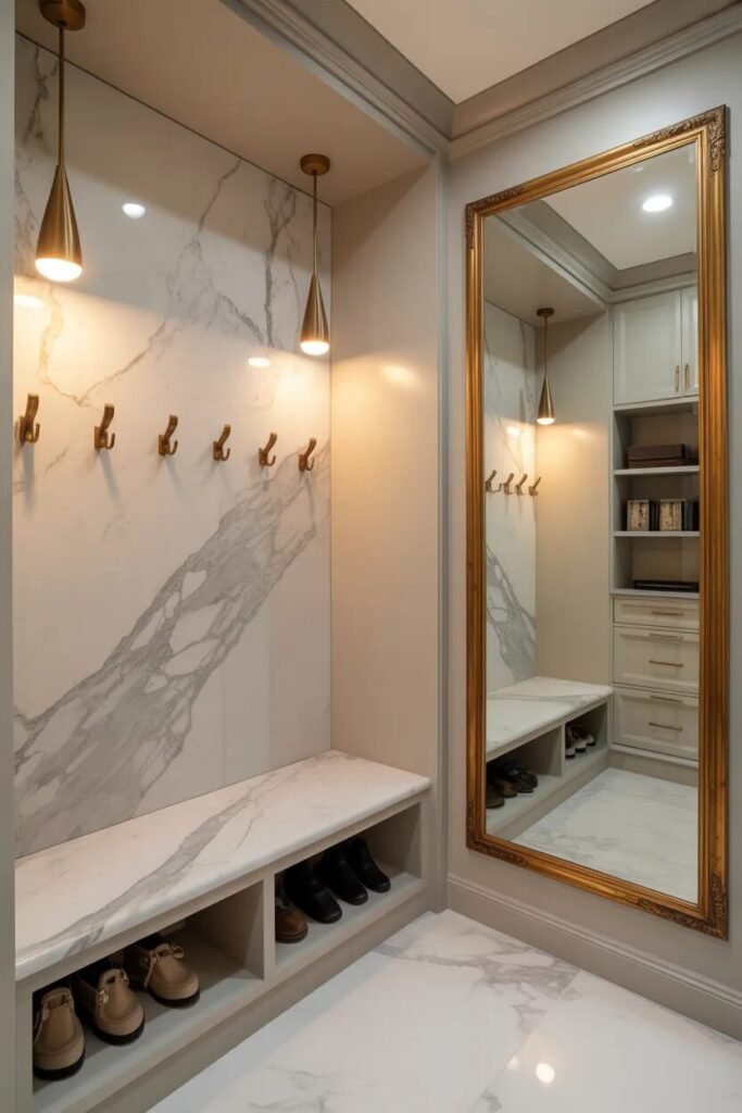 30 luxury mudroom ideas marble brass design