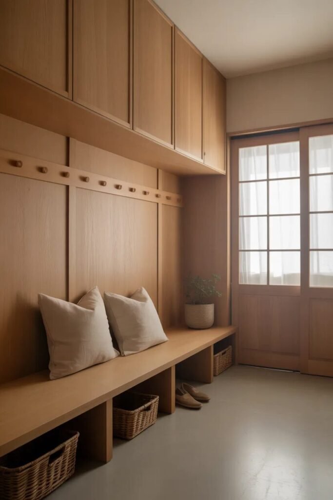 30 luxury mudroom ideas Japandi style entry