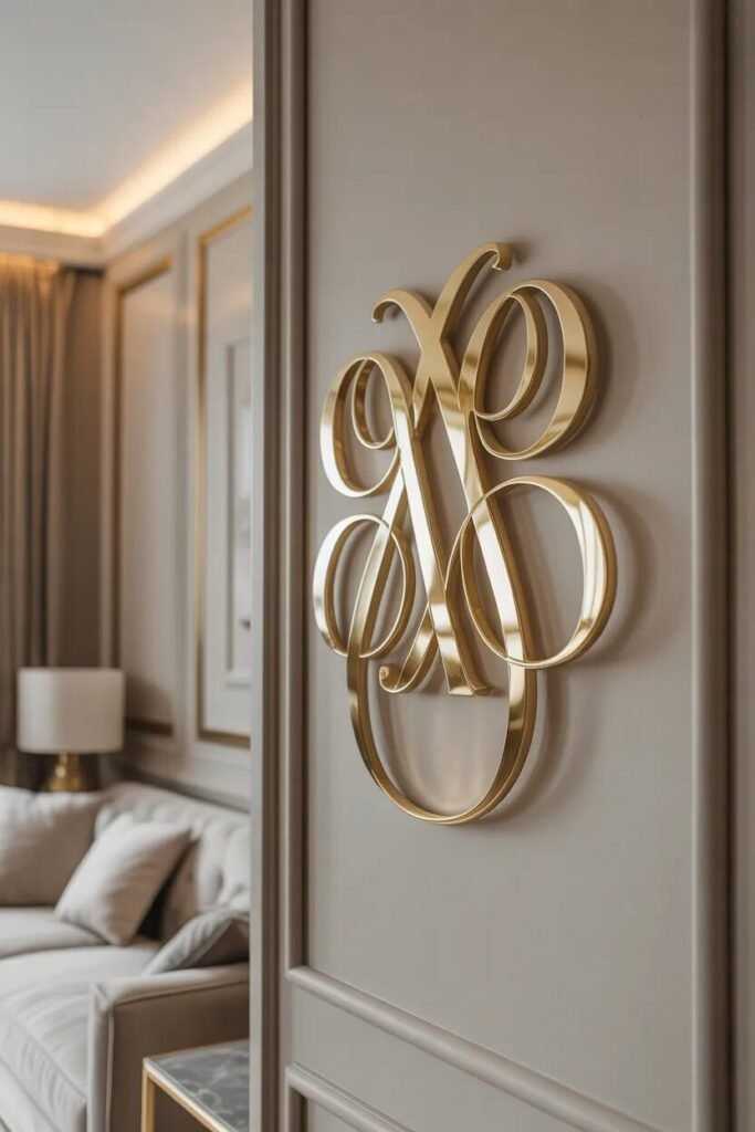 monogram luxury wall art ideas