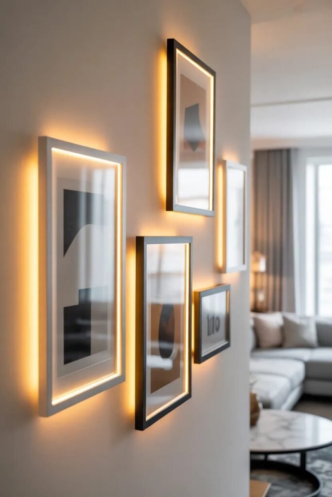 led frame luxury wall art ideas