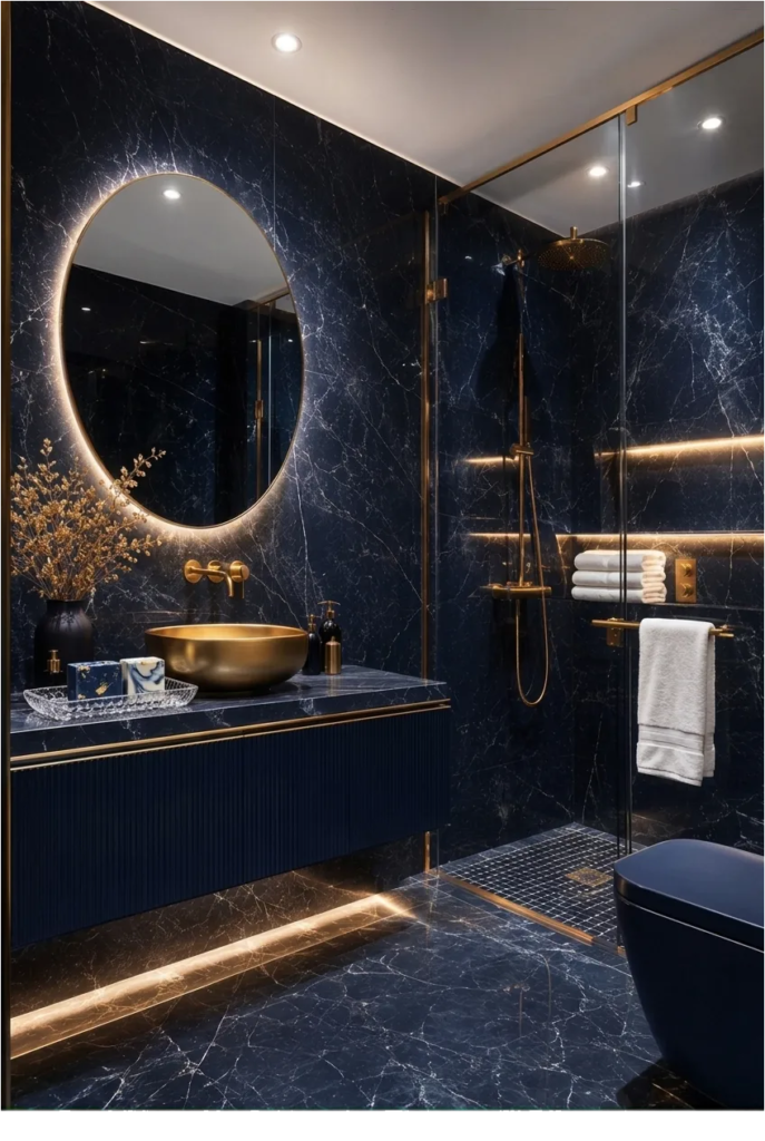 luxury modern blue bathroom ideas