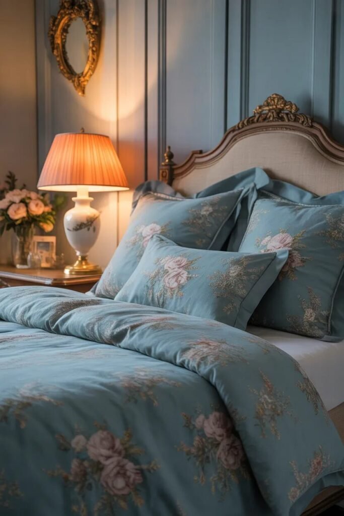 vintage blue bedding ideas