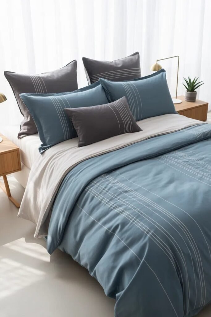 blue grey bedding ideas