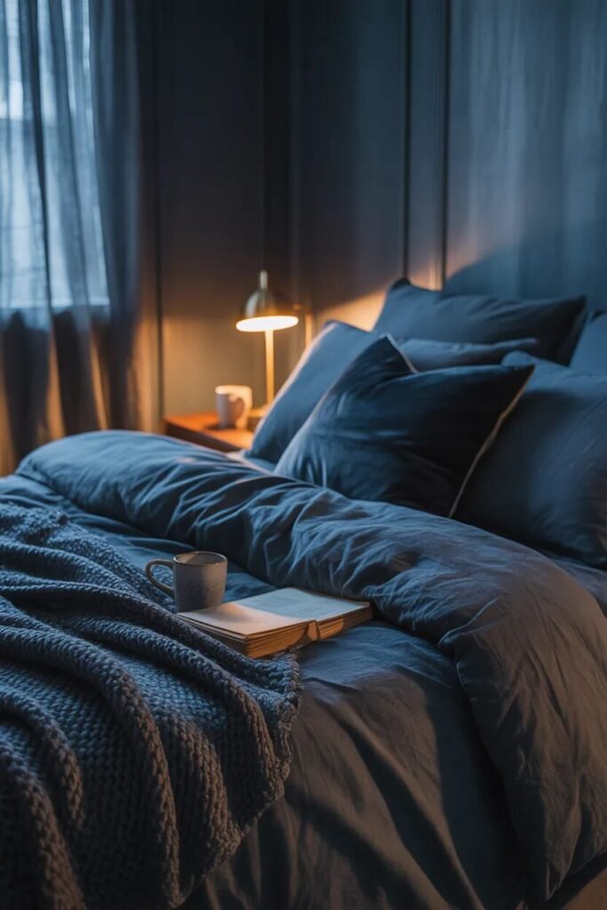 dark blue bedding ideas