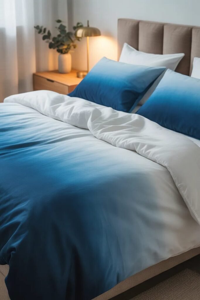 ombre blue bedding ideas
