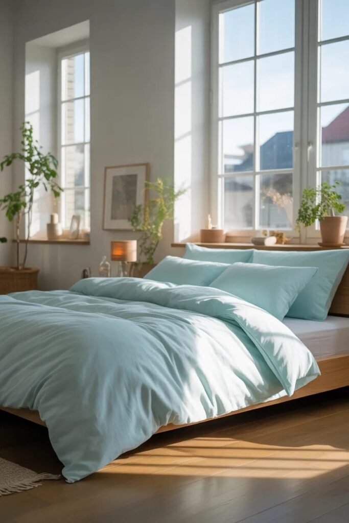 aqua blue bedding ideas