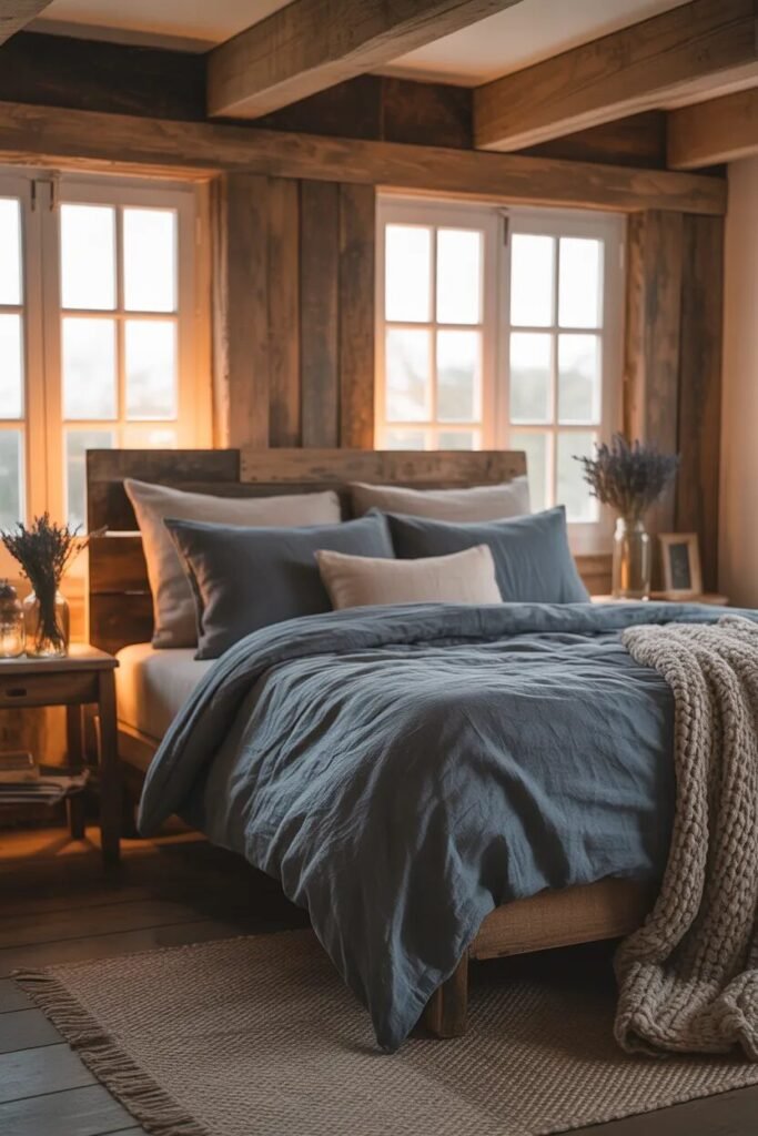 farmhouse blue bedding ideas