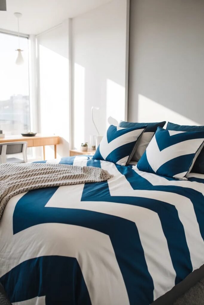 patterned blue bedding ideas