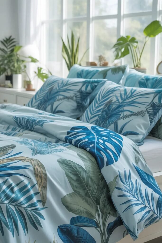 tropical blue bedding ideas