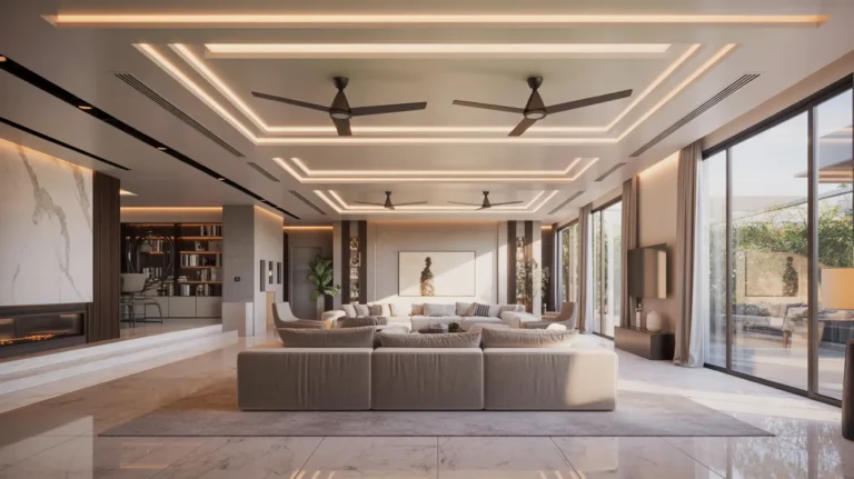 Double fan false ceiling design ideas