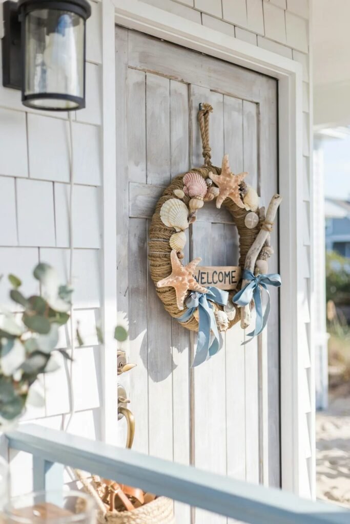 Summer door decoration ideas coastal wreath