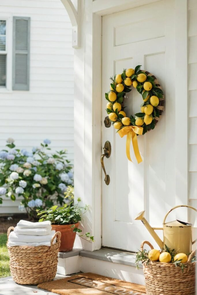 Summer door decoration ideas lemon decor