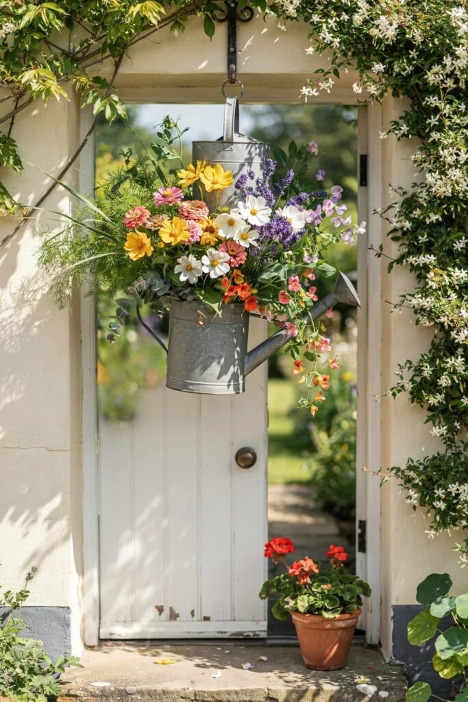 Summer door decoration ideas floral hanger