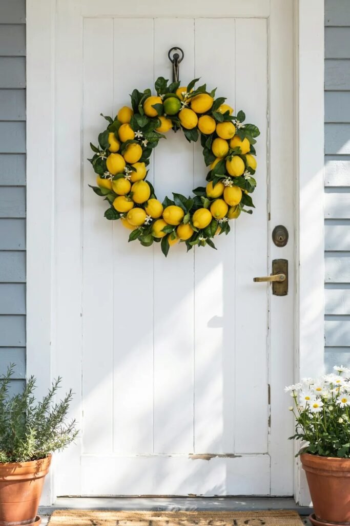Lemon wreaths for front door ideas