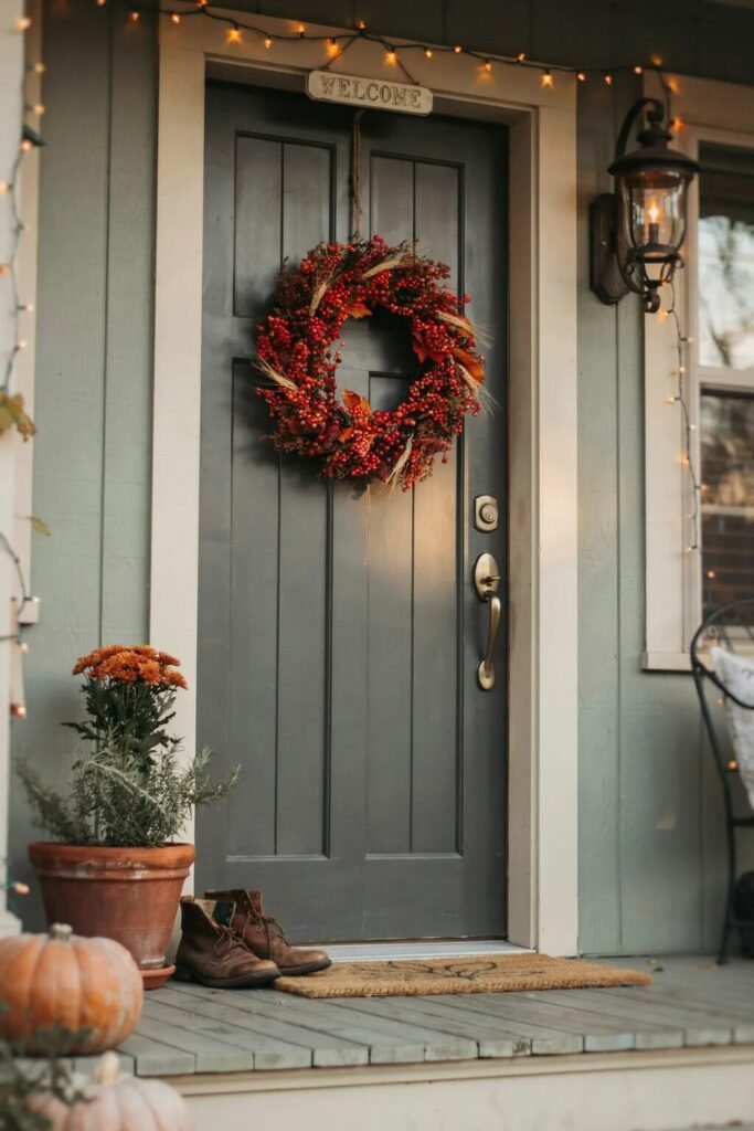 Berry wreaths for front door ideas